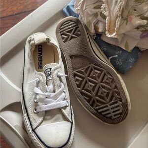 Converse Low Top Sneakers in Cream with Black Trim